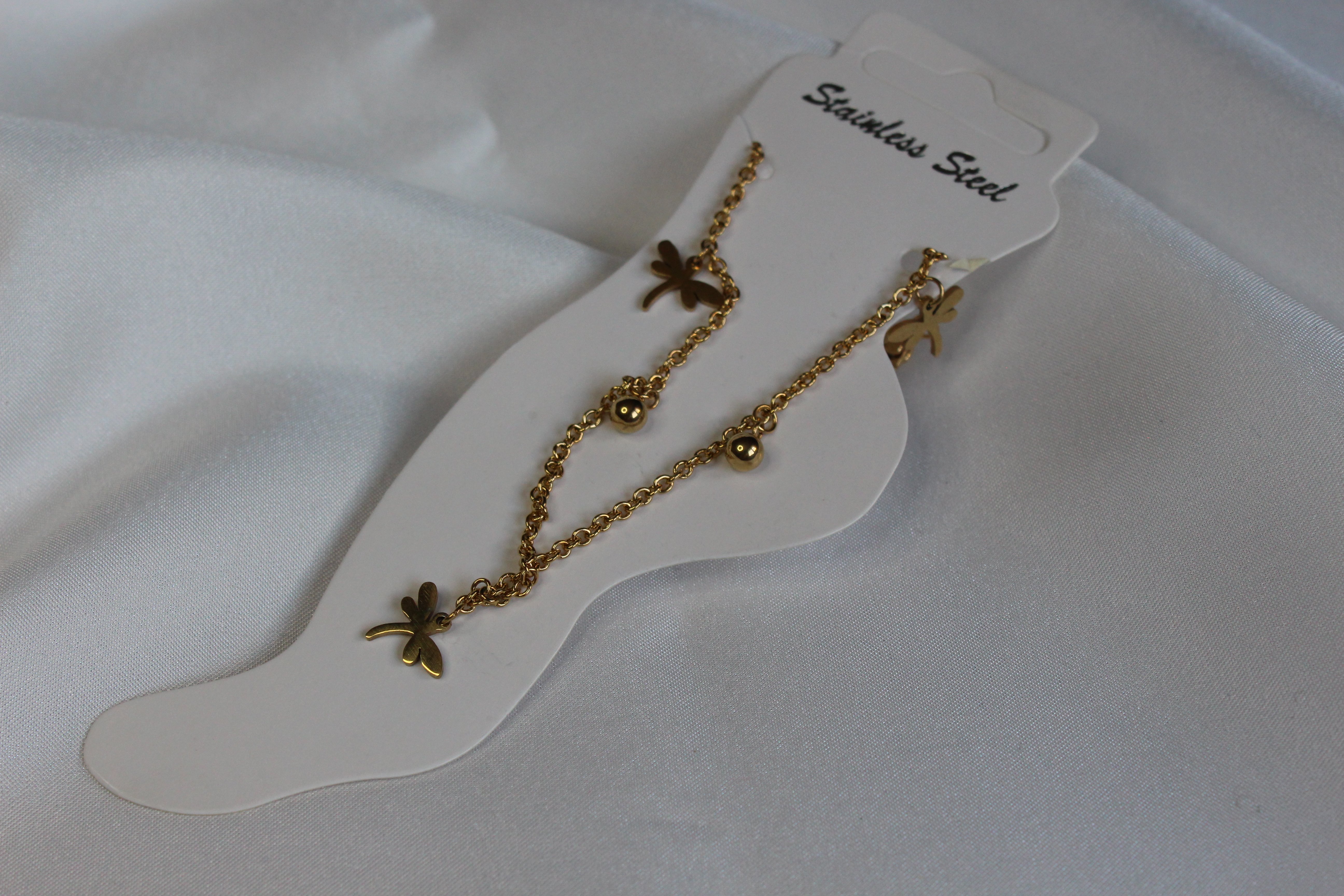 Golden Dragonfly - Paslanmaz Çelik Halhal