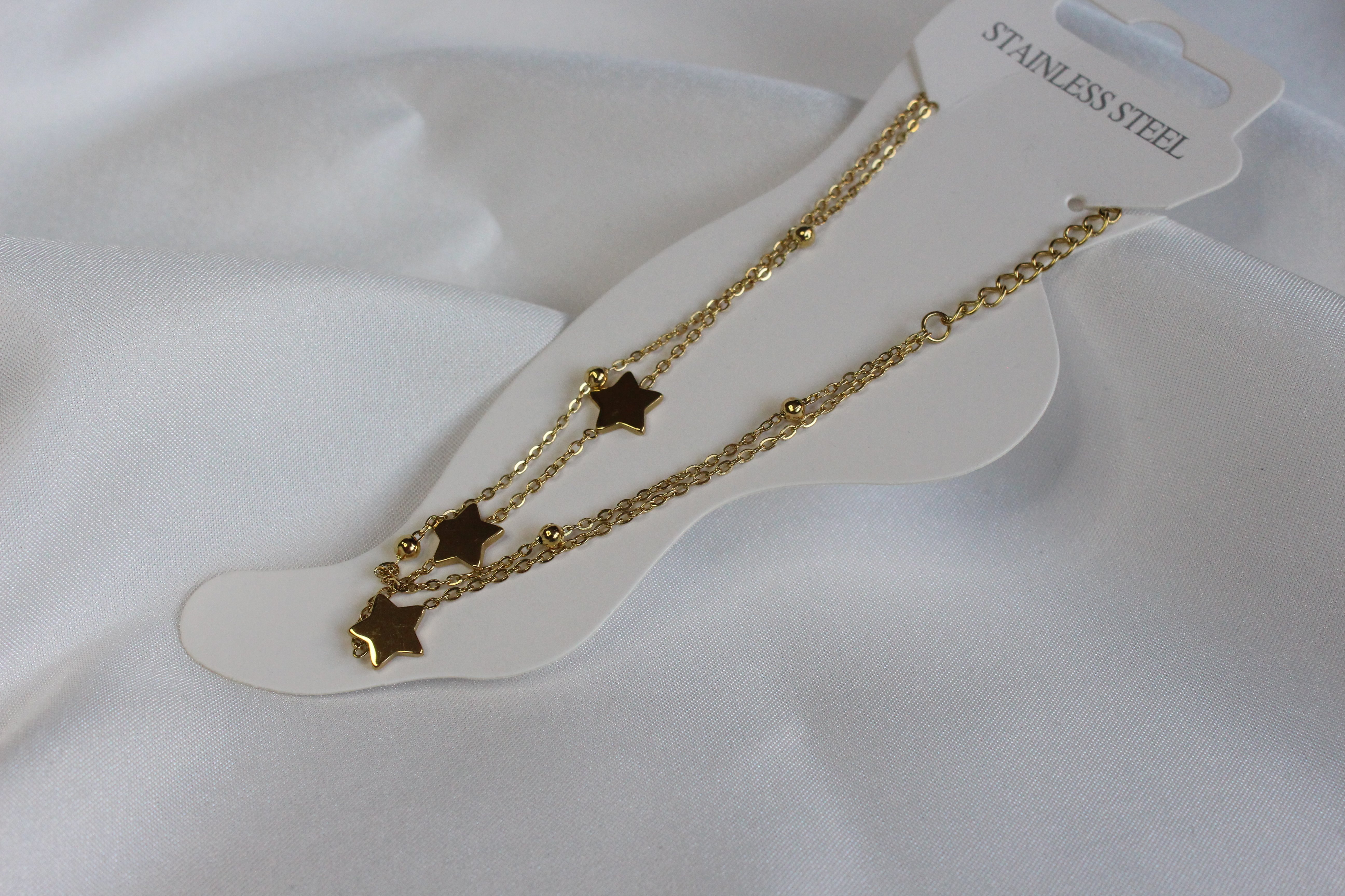 Golden Starlight – Yıldız Detaylı Çelik Halhal