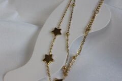 Golden Starlight – Yıldız Detaylı Çelik Halhal