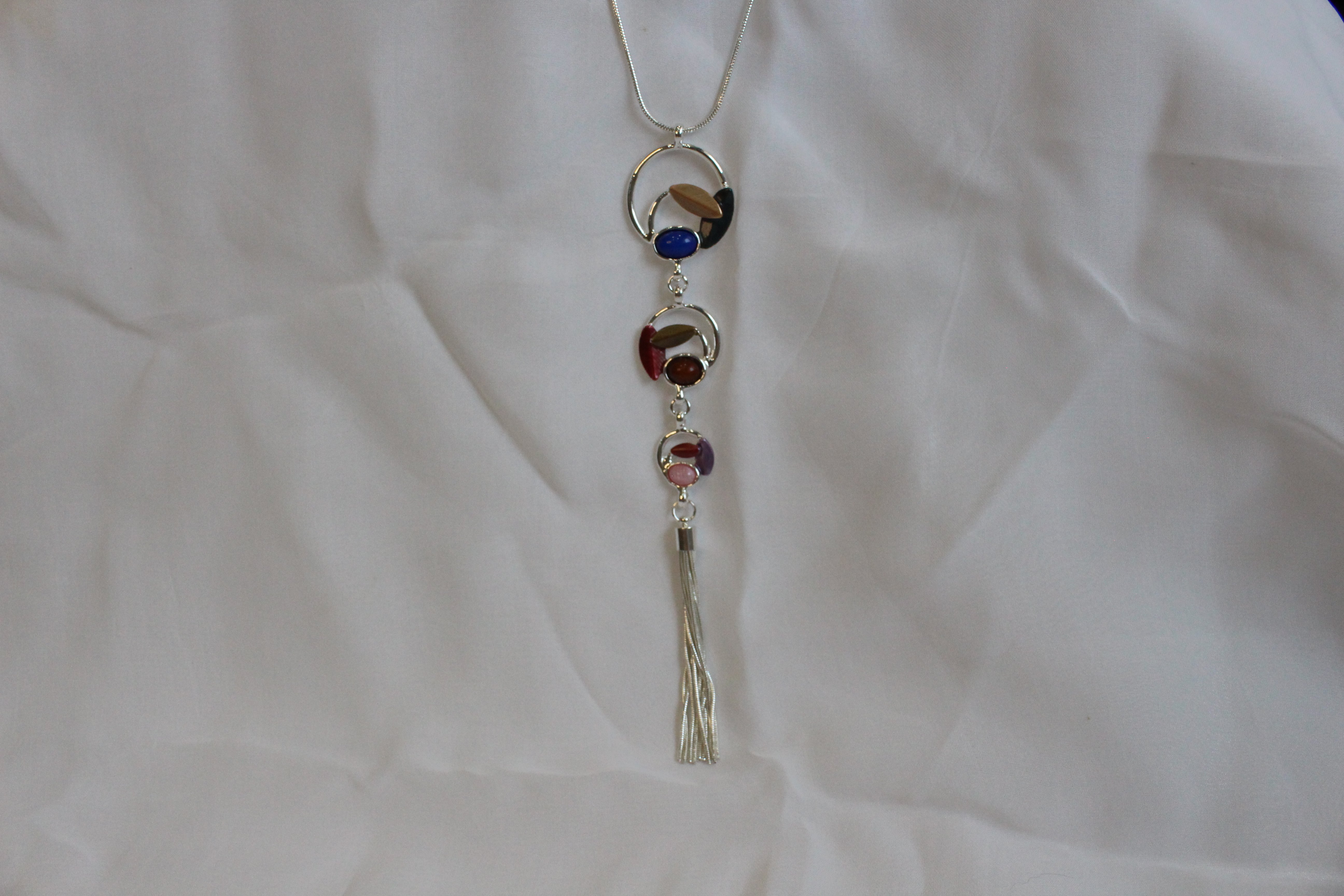 Amber Flow Silver - Mineli Bohem Kolye