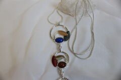 Amber Flow Silver - Mineli Bohem Kolye