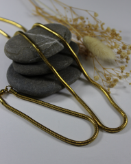 Yılan Model 2'li Gold Kolye Bilekli Seti