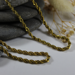 Halat Zincir Ve Bileklik Seti - Altın Kaplama