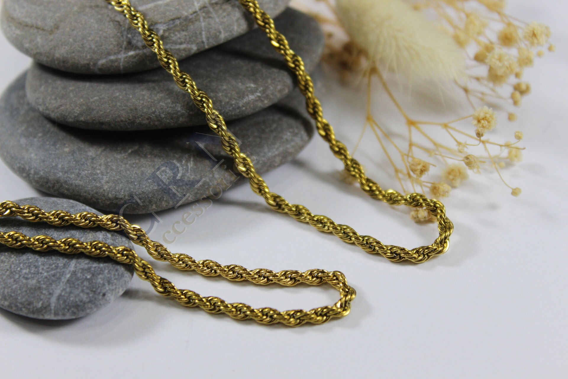 Halat Zincir Ve Bileklik Seti - Altın Kaplama