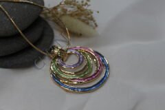 Color Bloom - Mineli Renkli Bohem Kolye