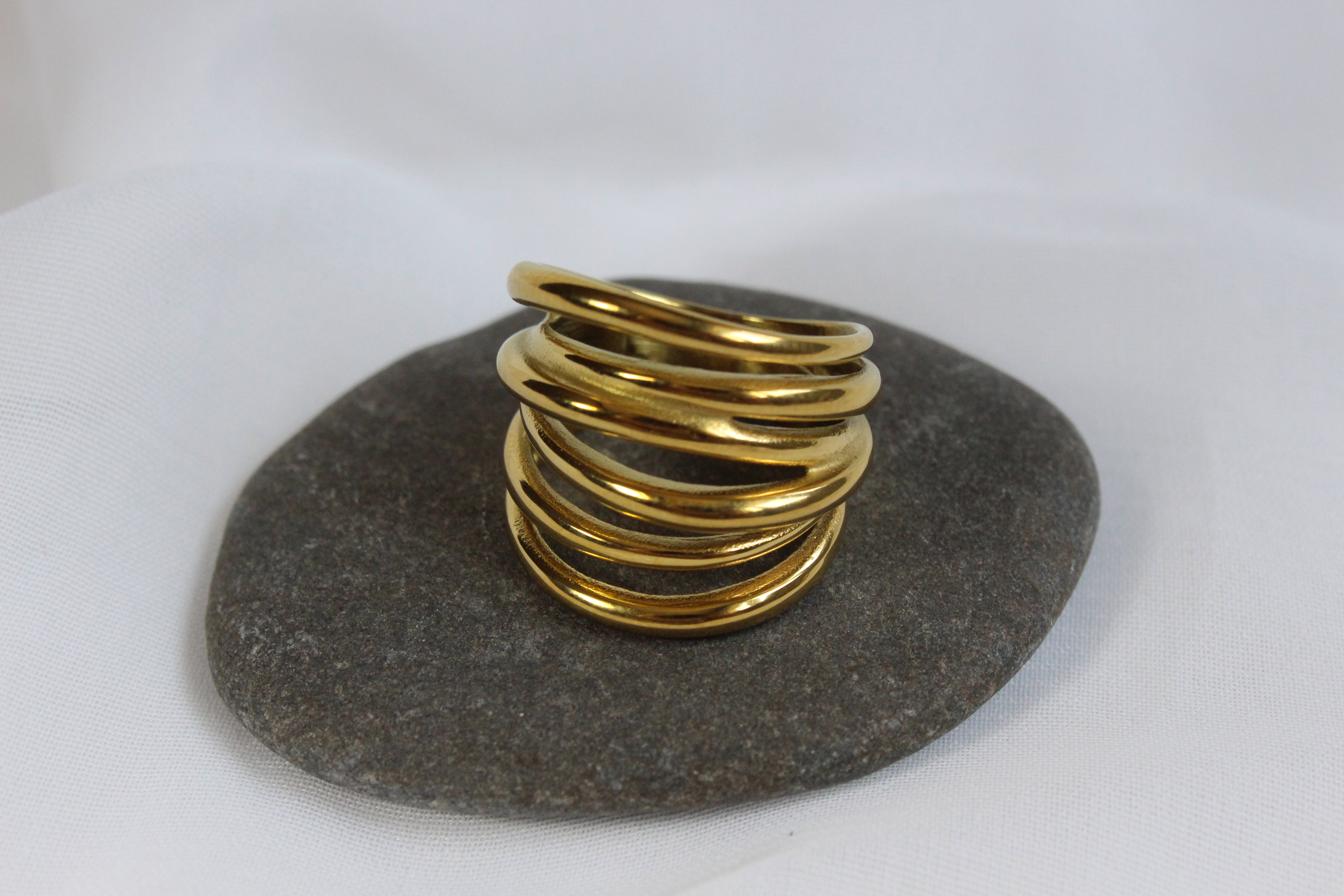 Spiral Aura – Altın Kaplama Halka Yüzük