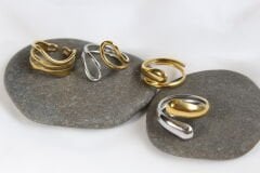 Fluid Form – Modern Minimal Yüzük Seti (4’lü Karışık)