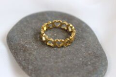 Heartline – Altın Kaplama Kalp Yüzük