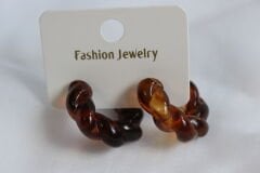 Amber Twist – Burgu Kehribar Küpe