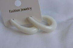 Ivory Loop – Krem Beyaz Elips Küpe