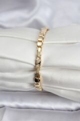 14K Gold Renk Kaplama Zirkon Taşlı CM Kadın Bileklik