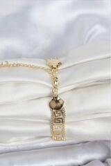 316L Çelik Gold Renk Labirent Model Kadın Bileklik