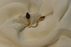 Golden Stream - Damla Model Sallantılı Gold Küpe