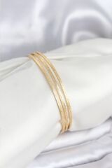 316L Çelik Gold Renk Simli Model Ajda 65 mm Kadın Bileklik