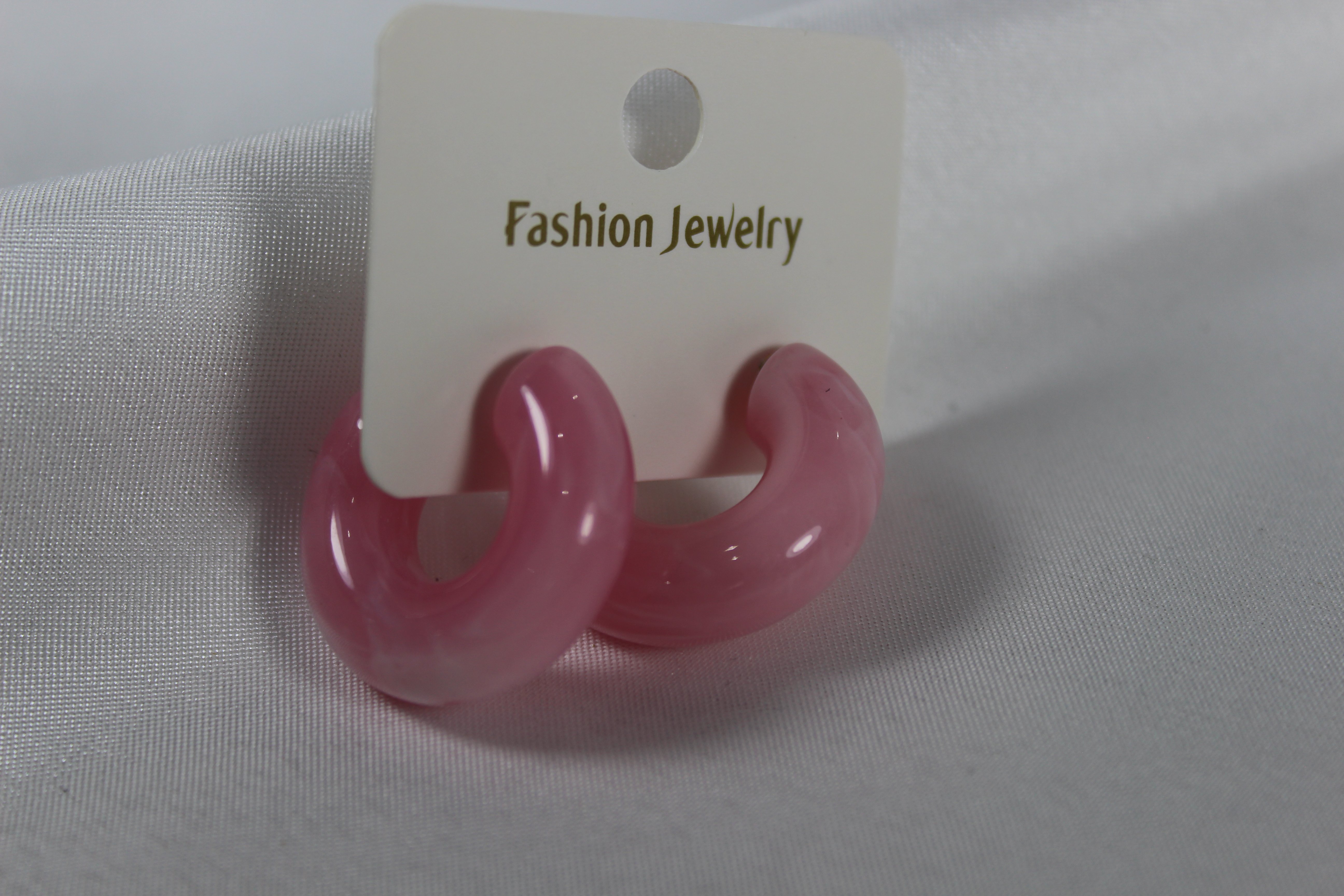 Polyester Küpe - Pembe