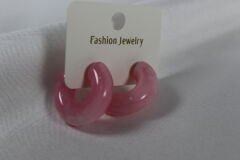 Polyester Küpe - Pembe