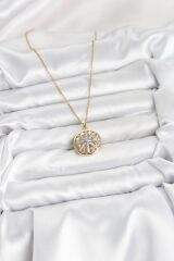 316L Çelik Zincir Gold Renk Zirkon Taşlı Kadın YILDIZ Kolye