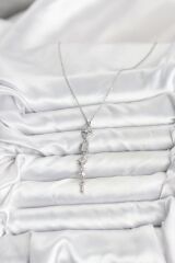 316L Çelik Zincir Gümüş Renk Kutup Yıldızı Enerji Model Kadın Y Kolye