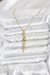 316L Çelik Zincir Gold Renk Kutup Yıldızı Enerji Model Kadın Y Kolye1