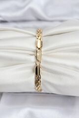 14K Gold Renk Kaplama Lazer Zincir Model CM Kadın Bileklik