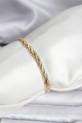 14K Gold Renk Kaplama Lazer Zincir Model CM Kadın Bileklik