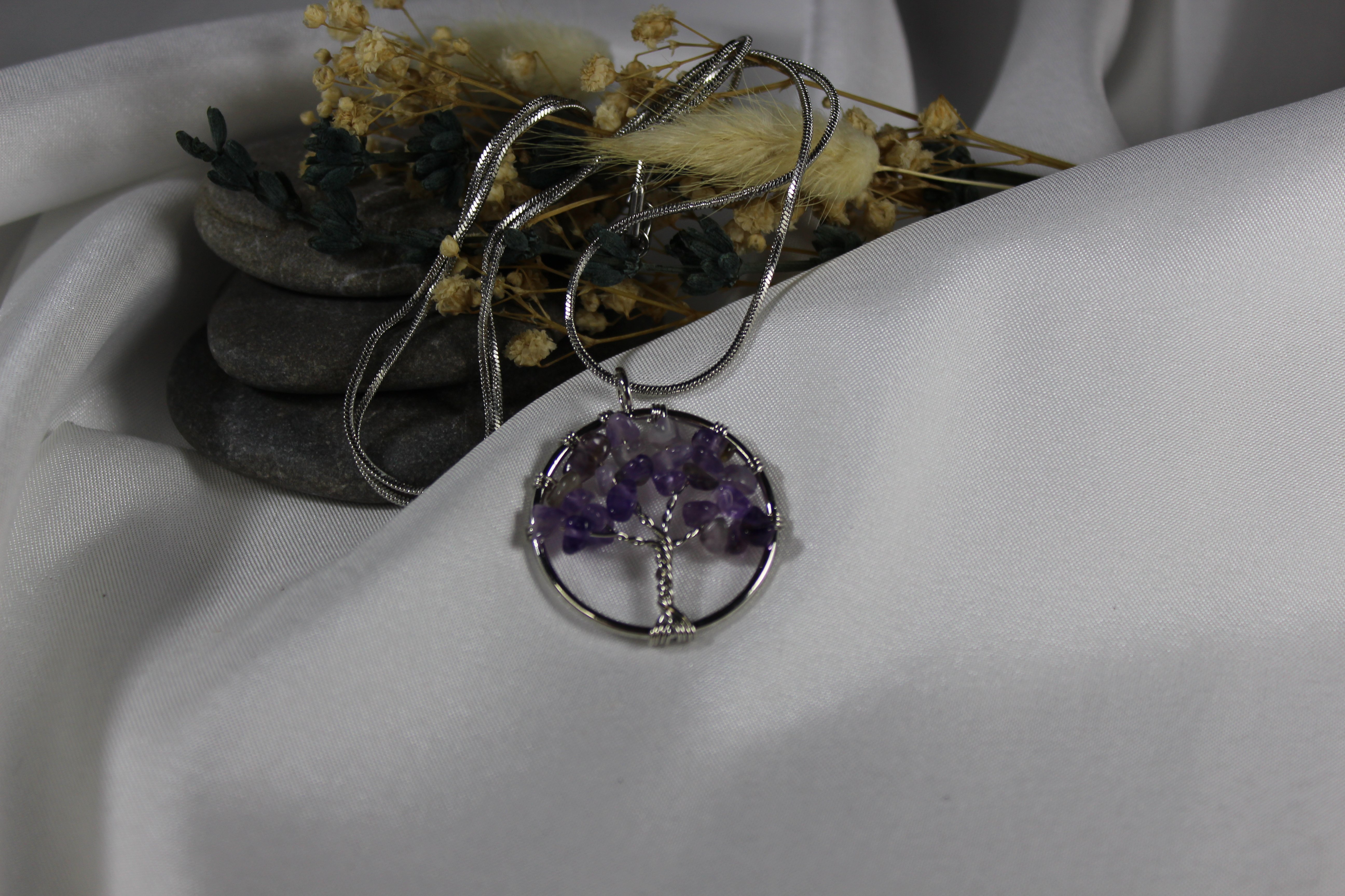 Tree of Clarity – Ametist Yaşam Ağacı Kolyesi (Silver)