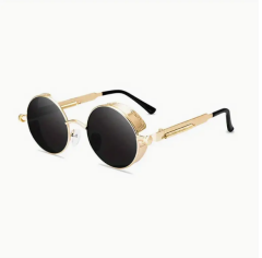 Chrono Gold Drop – Steampunk Yuvarlak Unisex Gözlük