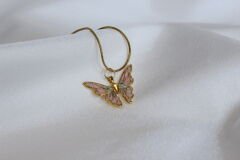 Golden Butterfly – Mineli Kelebek Kolye